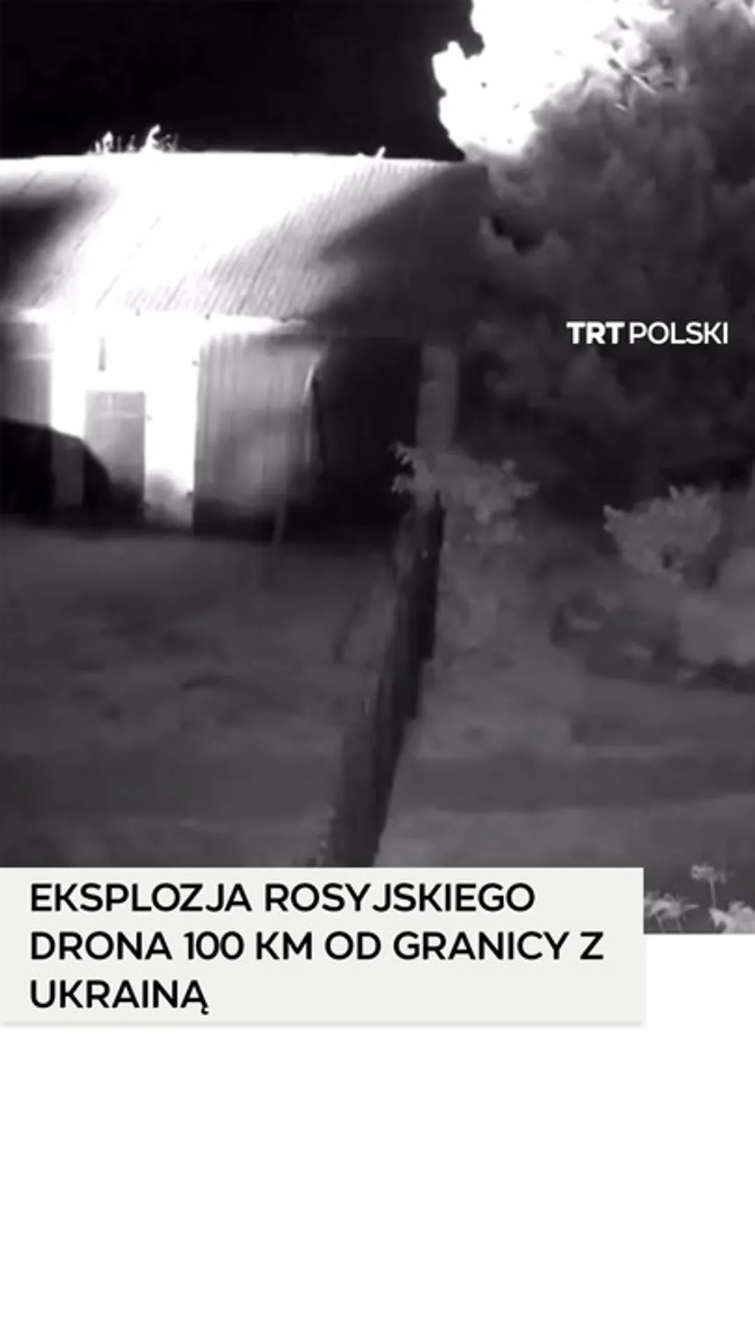 Rosyjski dron eksplodował w okolicy miejscowości Osiny około 100km od granicy z Ukrainą