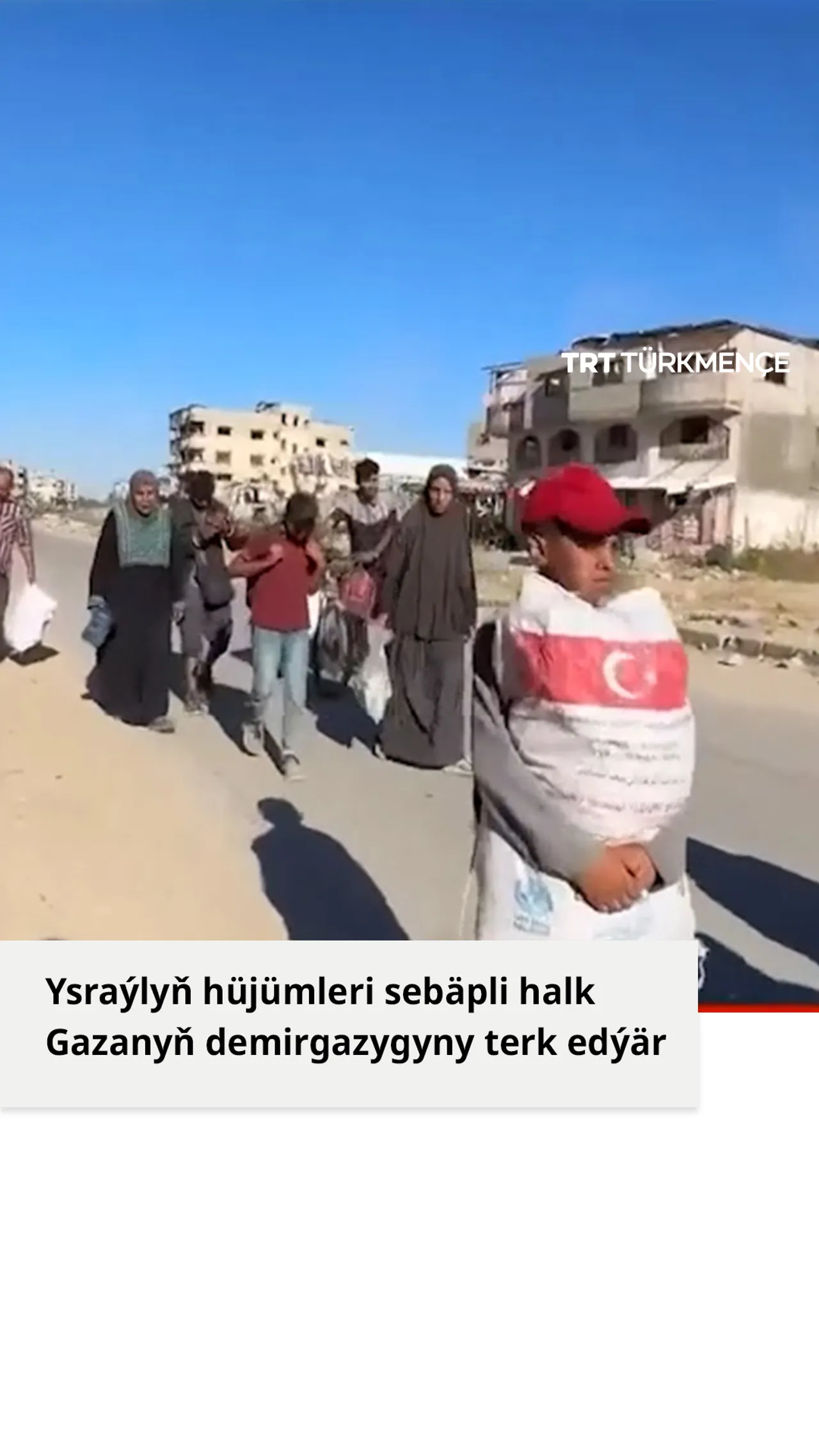 Ysraýlyň hüjümleri sebäpli halk Gazanyň demirgazygyny terk edýär