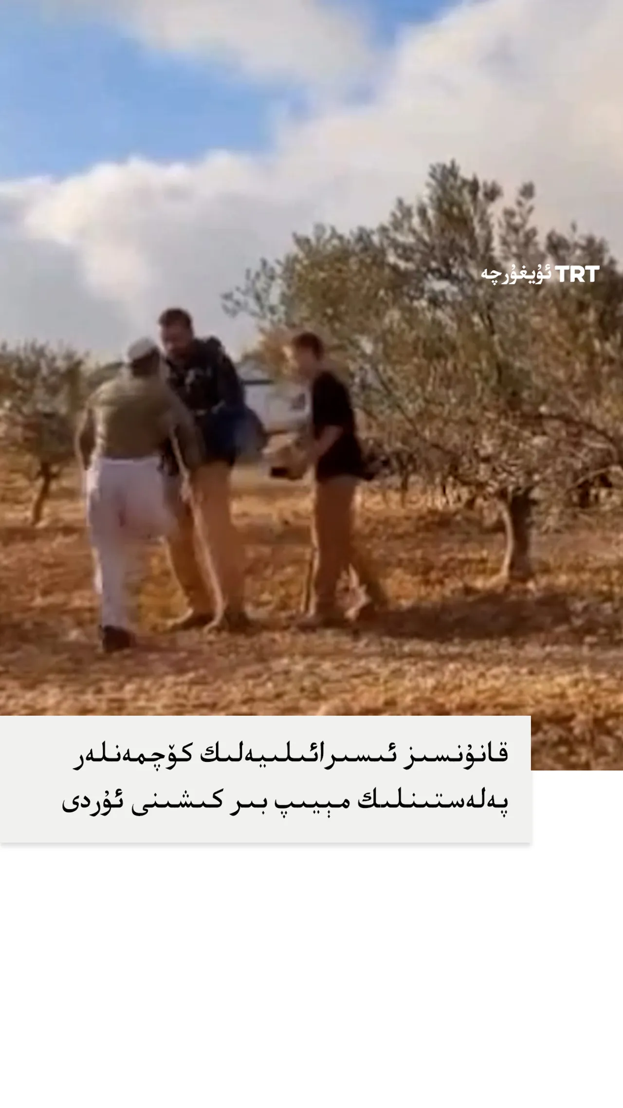 ئىسىرائىلىيەلىك كۆچمەنلەر پەلەستىنلىك مېيىپ كىشىنى ئۇردى
