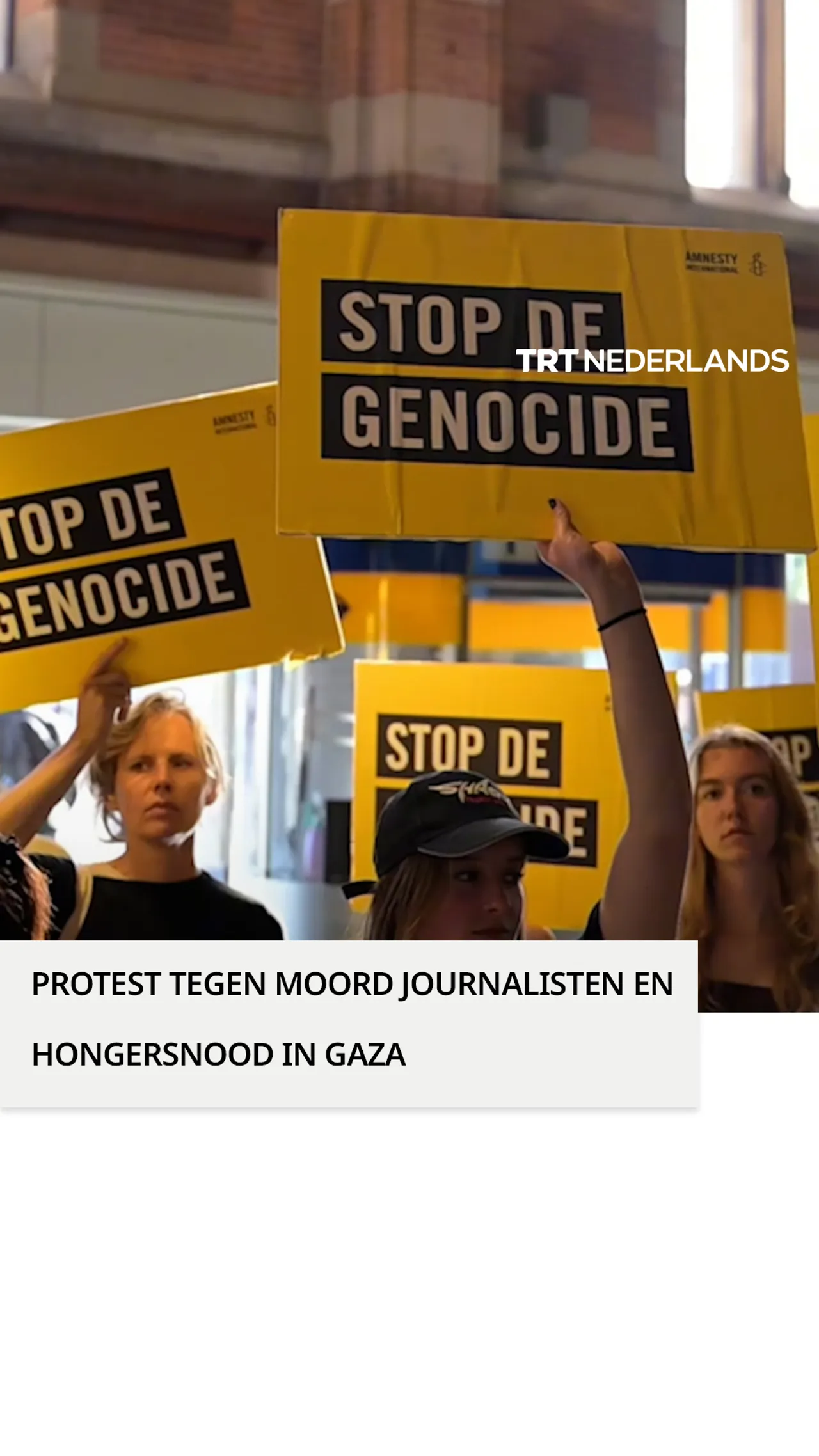 Protest in Amsterdam tegen moorden op journalisten en hongersnood in Gaza