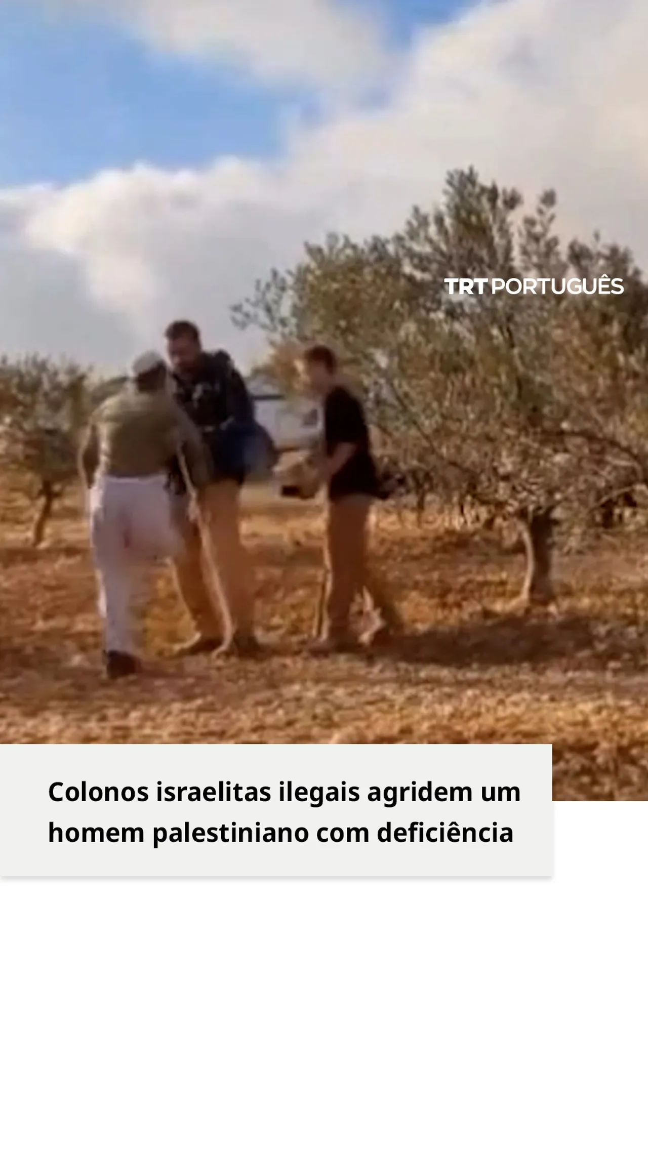 Colonos israelitas ilegais agridem um homem palestiniano com deficiência