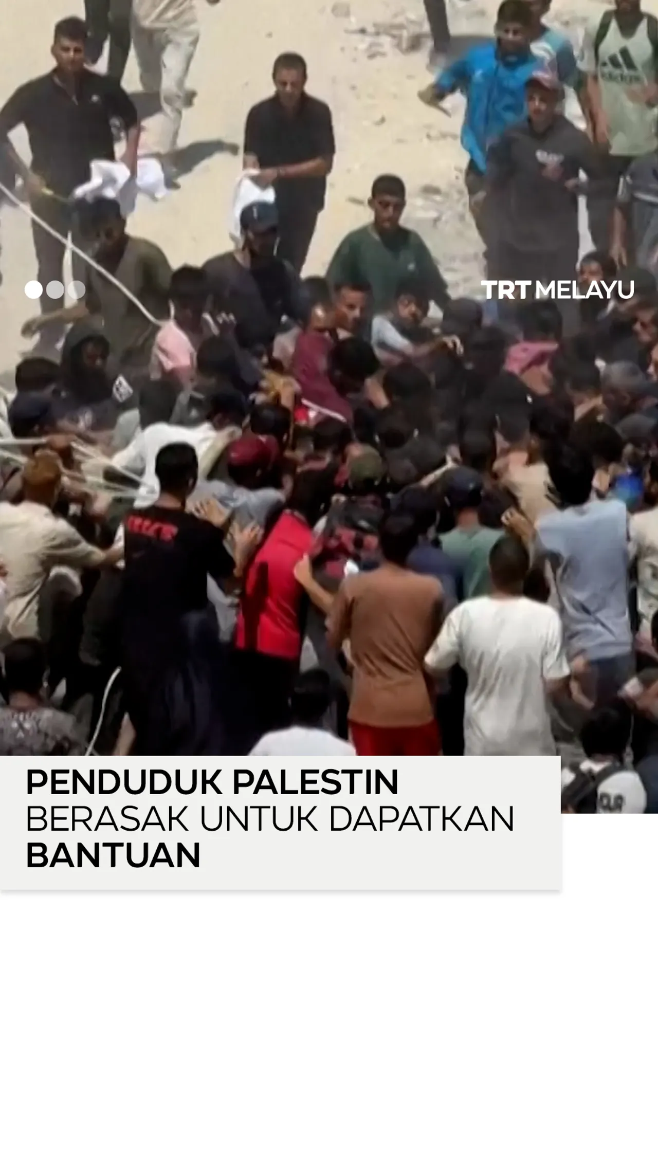 Terdesak, penduduk Palestin berebut bantuan di Gaza
