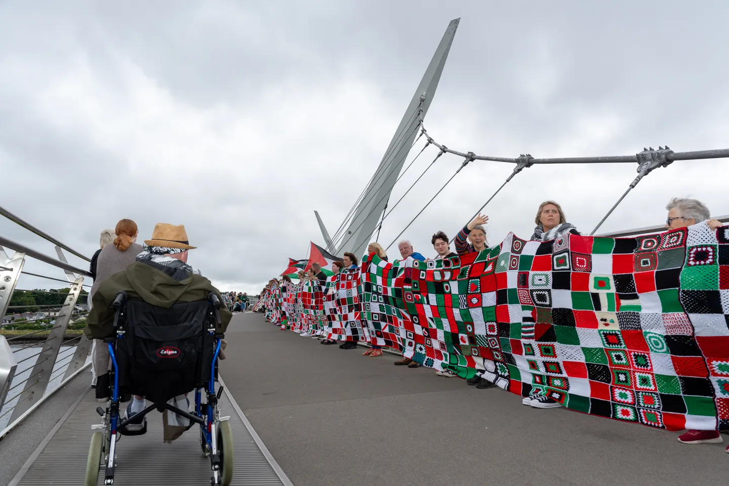 International quilt of resistance knitted in Ireland for Palestinian children killed in Gaza
