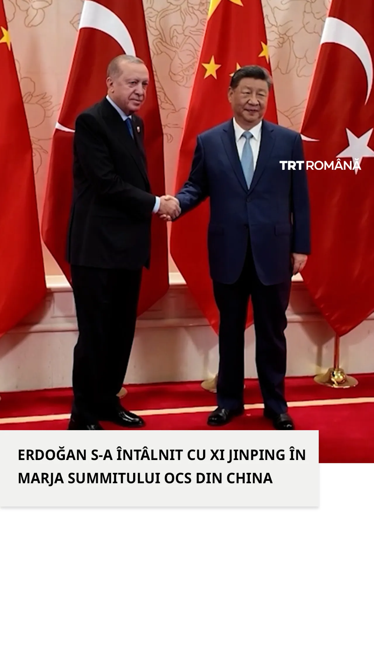 Erdoğan s-a întâlnit cu Xi Jinping în marja summitului OCS din China