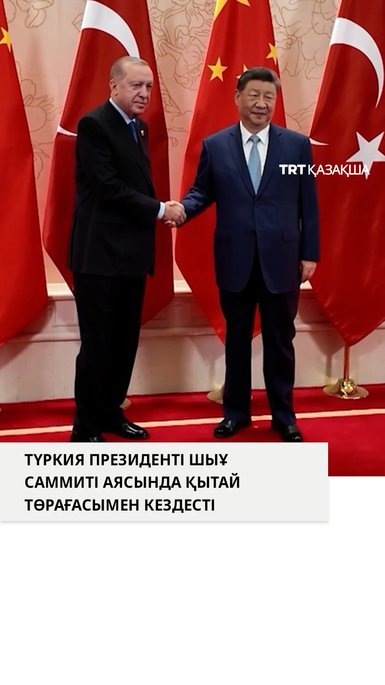 Түркия Президенті екі күндік саммит сапары барысында Қытай Төрағасымен кездесті