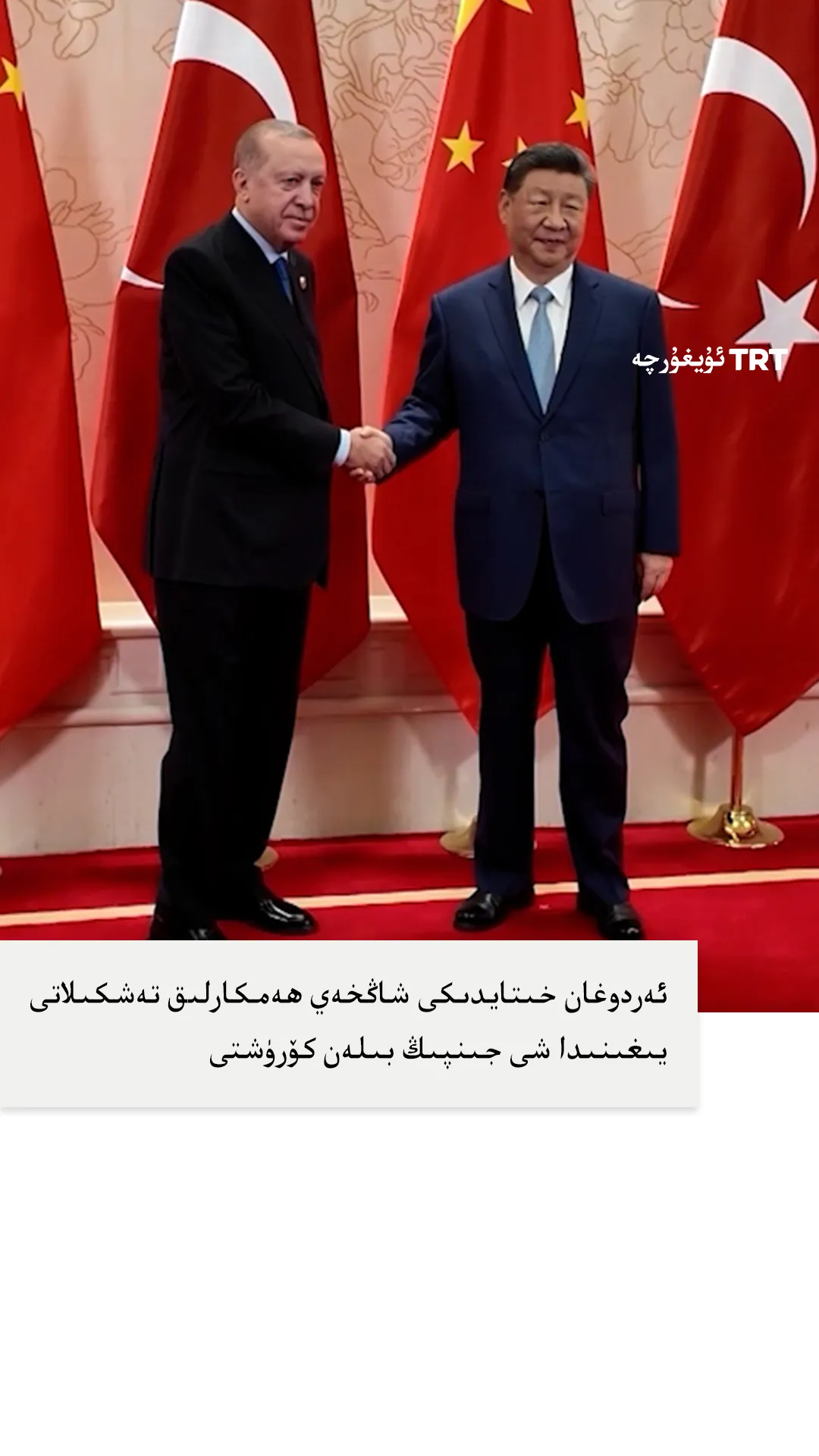 ئەردوغان خىتايدىكى شاڭخەي ھەمكارلىق تەشكىلاتى يىغىنىدا شى جىنپىڭ بىلەن كۆرۈشتى