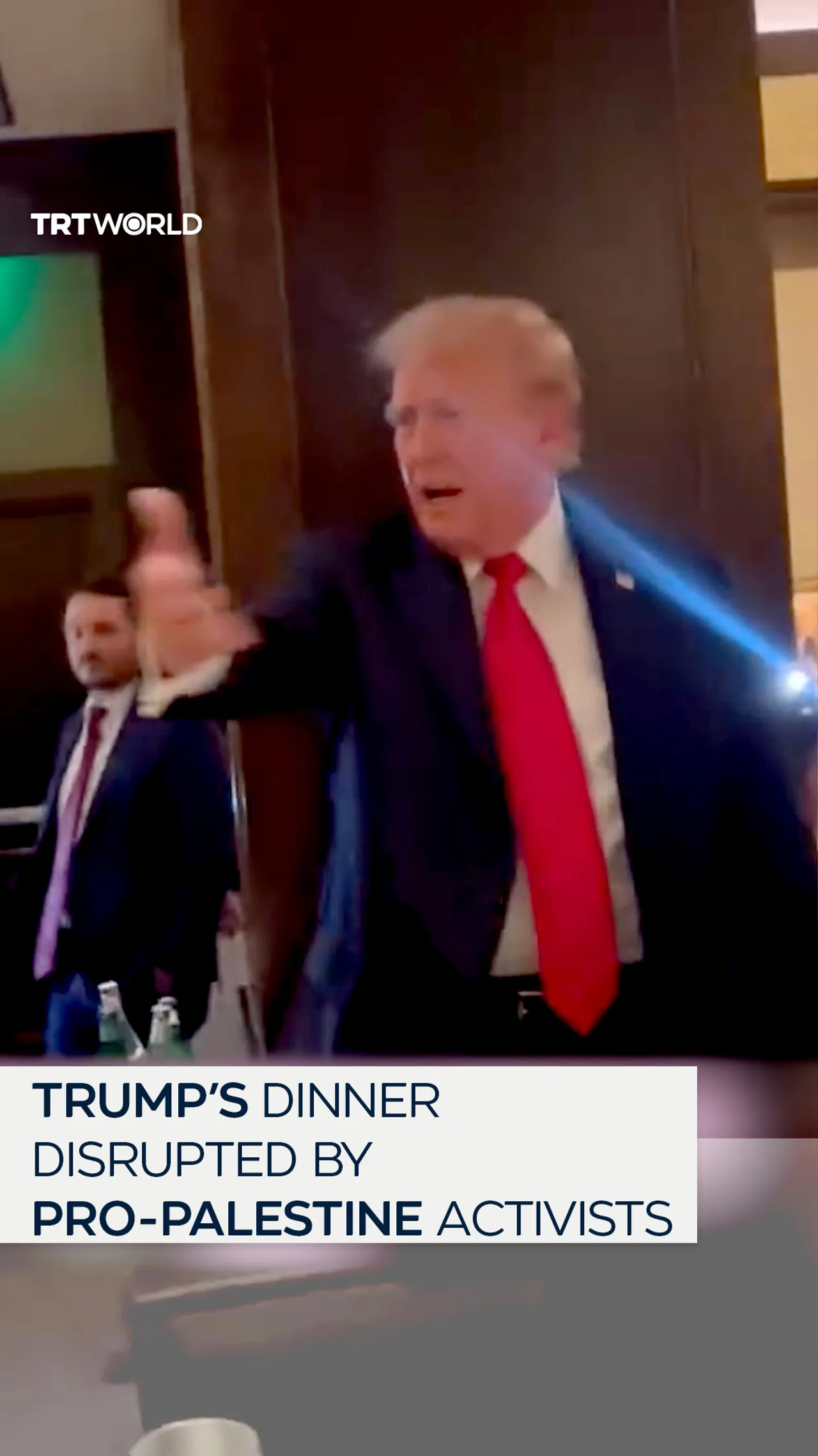 Trump’s dinner disrupted by pro-Palestine activists