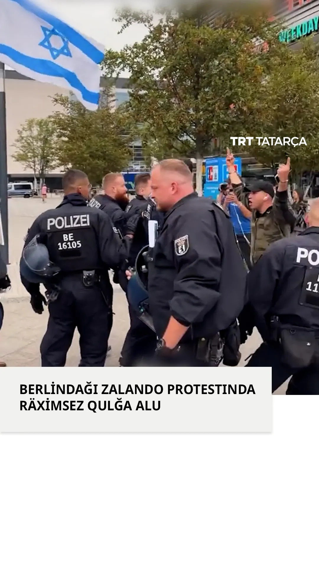Berlindağı Zalando protestında räximsez qulğa alu