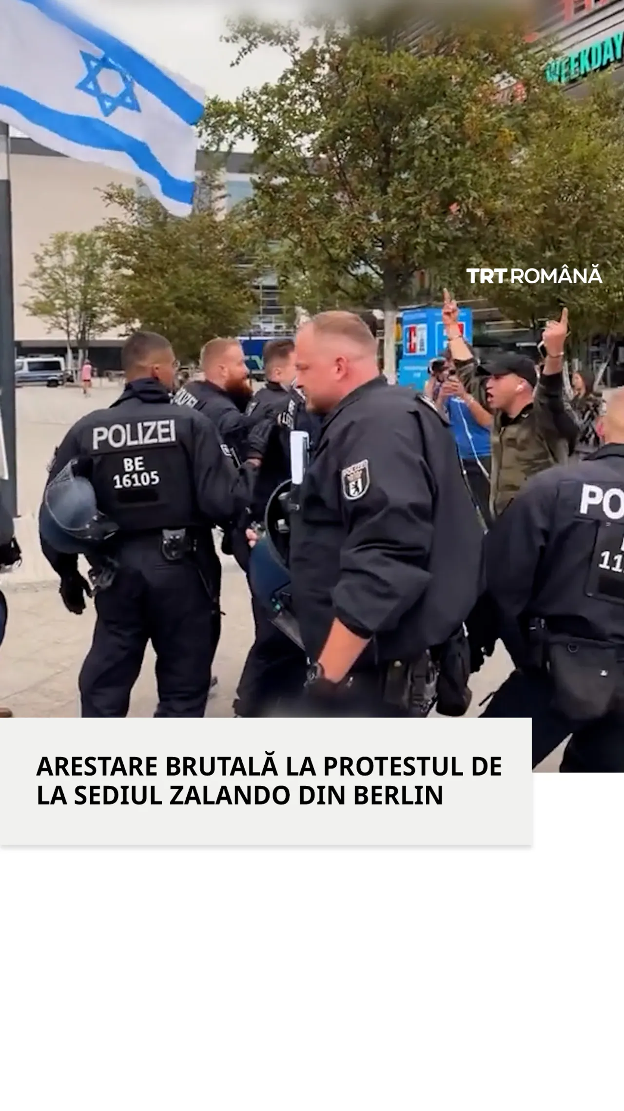 Arestare brutală la protestul de la sediul Zalando din Berlin