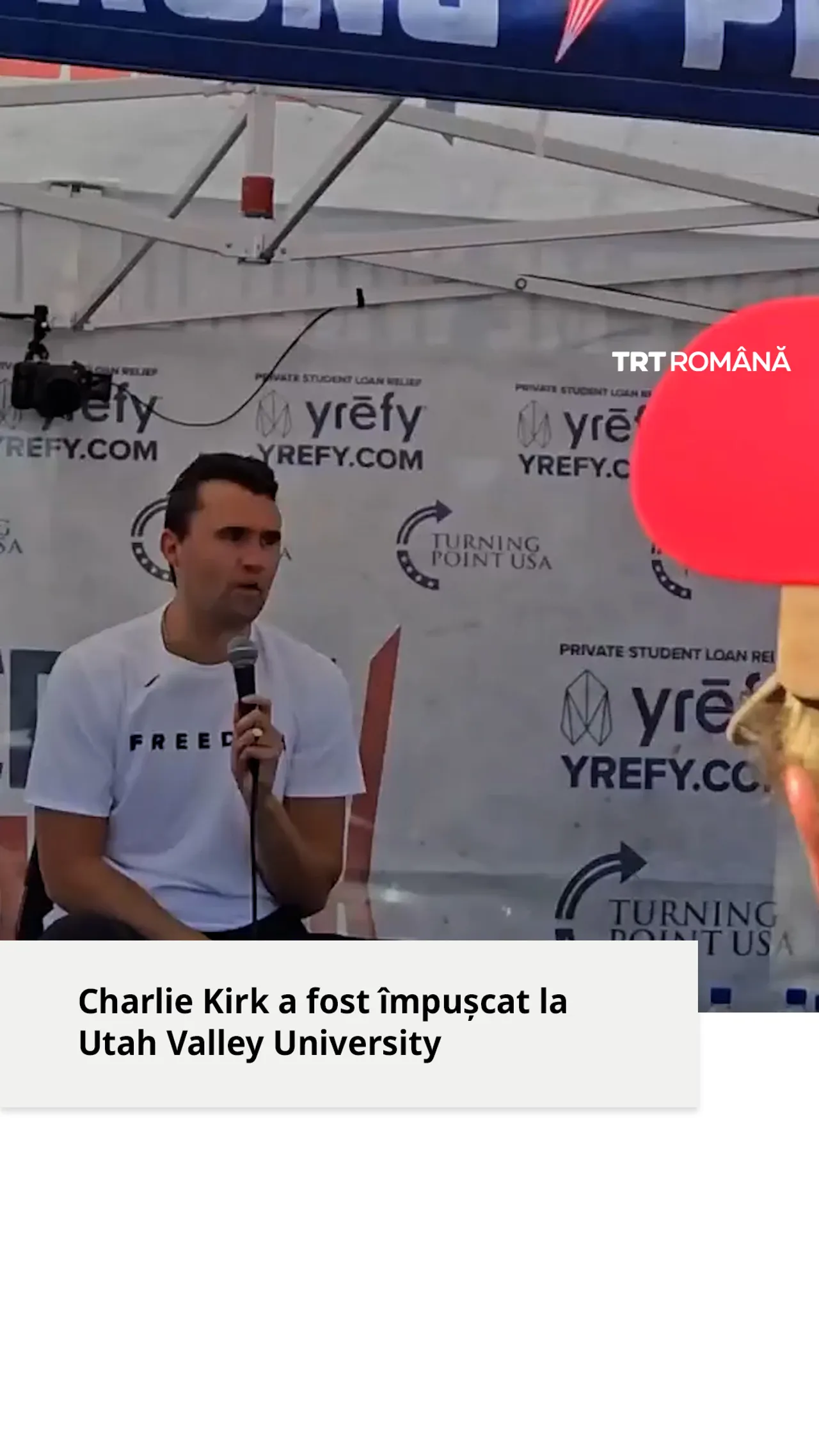 Charlie Kirk a fost împușcat la Utah Valley University