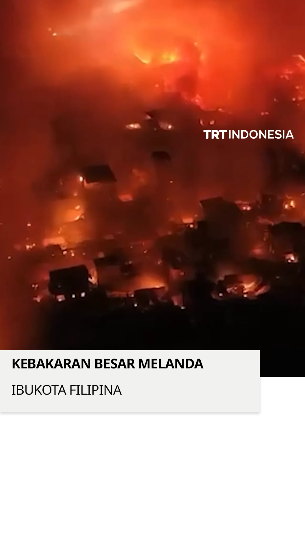 Tiga orang terluka akibat kebakaran besar di ibukota Filipina, Manila