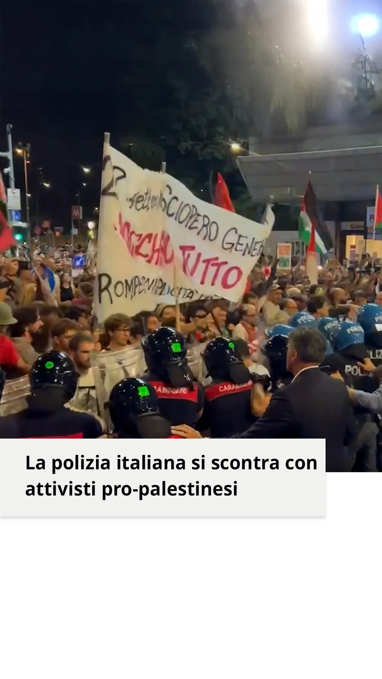 La polizia italiana si scontra con attivisti pro-palestinesi