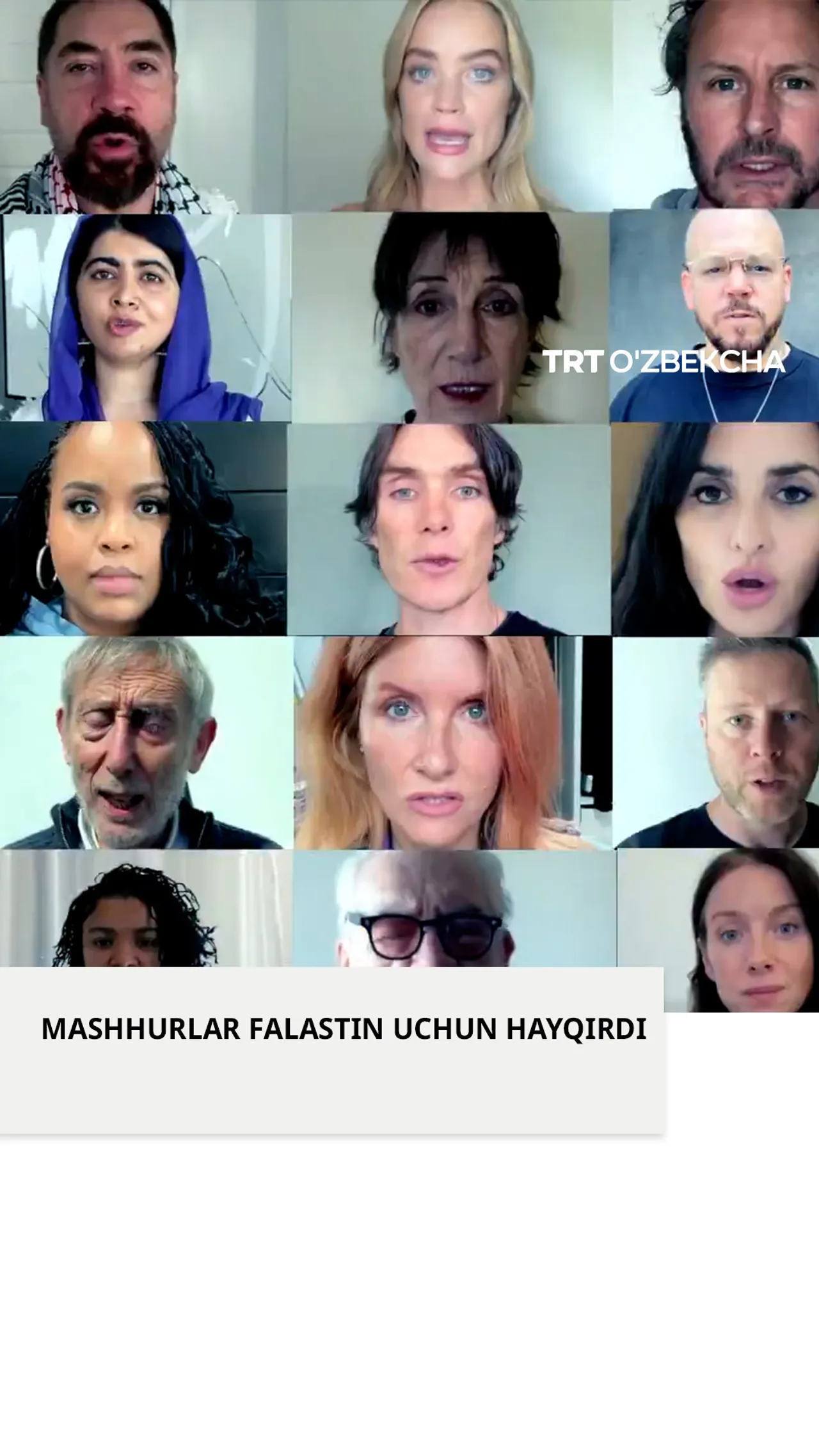 Mashhurlar Falastinga yordam uchun safarbar bo'ldi