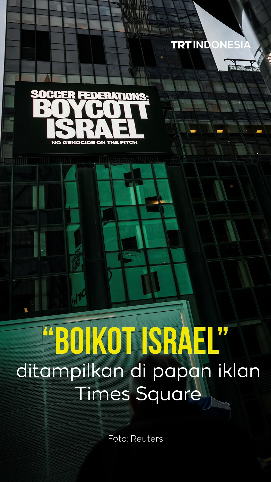 “BOIKOT ISRAEL” ditampilkan di papan iklan Times Square