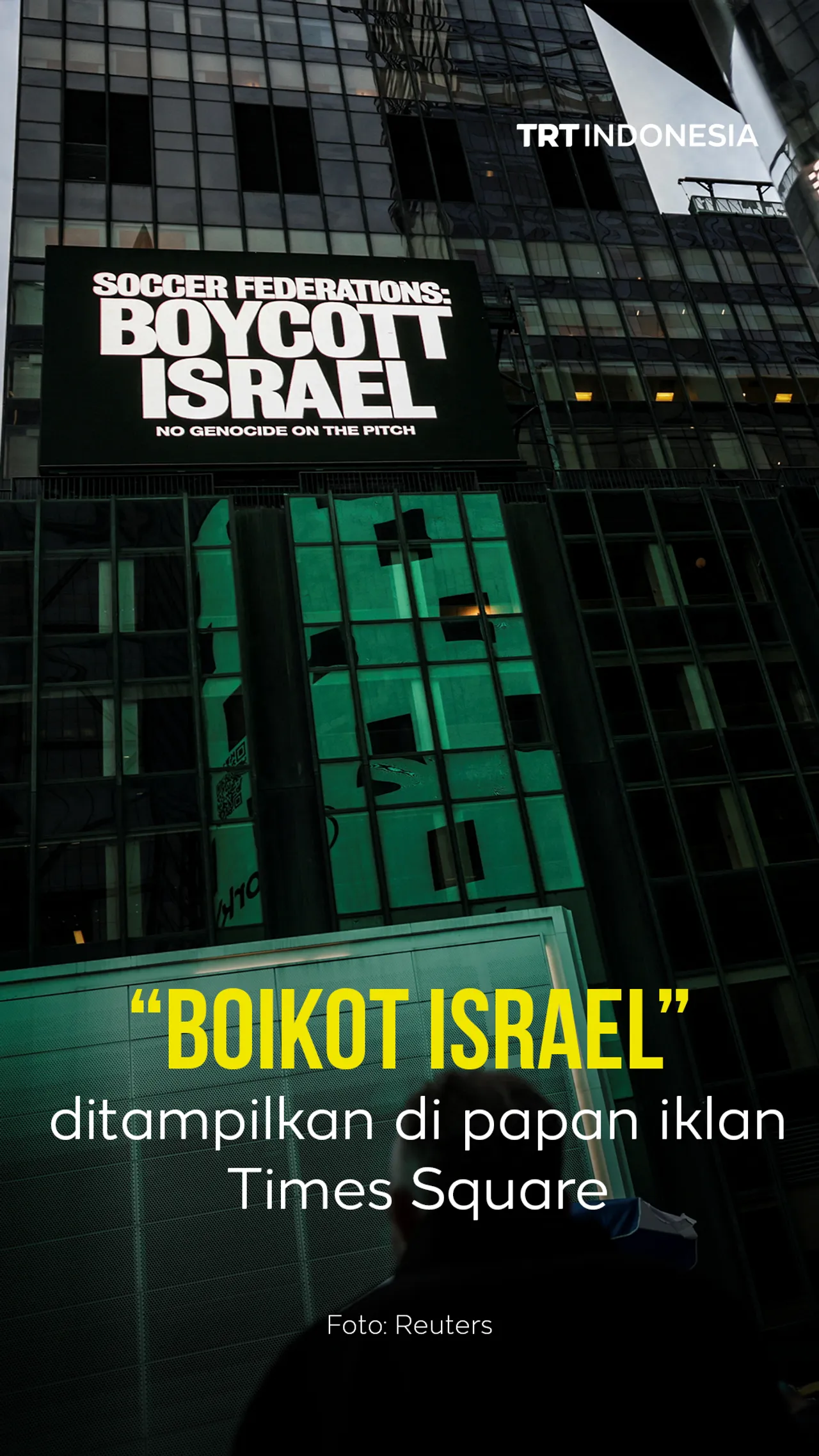 “BOIKOT ISRAEL” ditampilkan di papan iklan Times Square