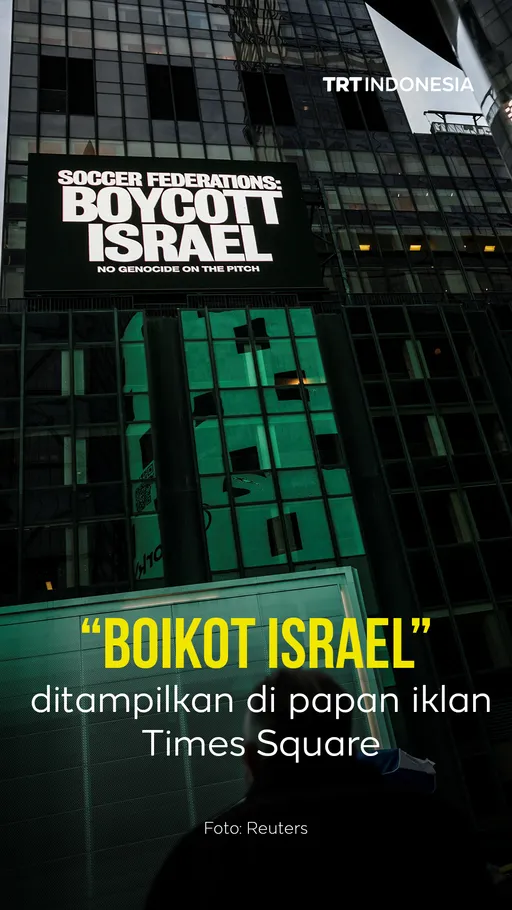 “BOIKOT ISRAEL” ditampilkan di papan iklan Times Square