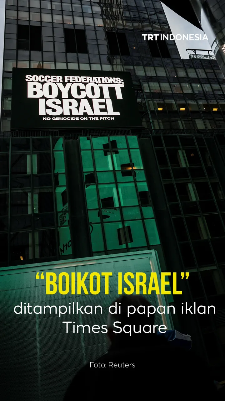 “BOIKOT ISRAEL” ditampilkan di papan iklan Times Square