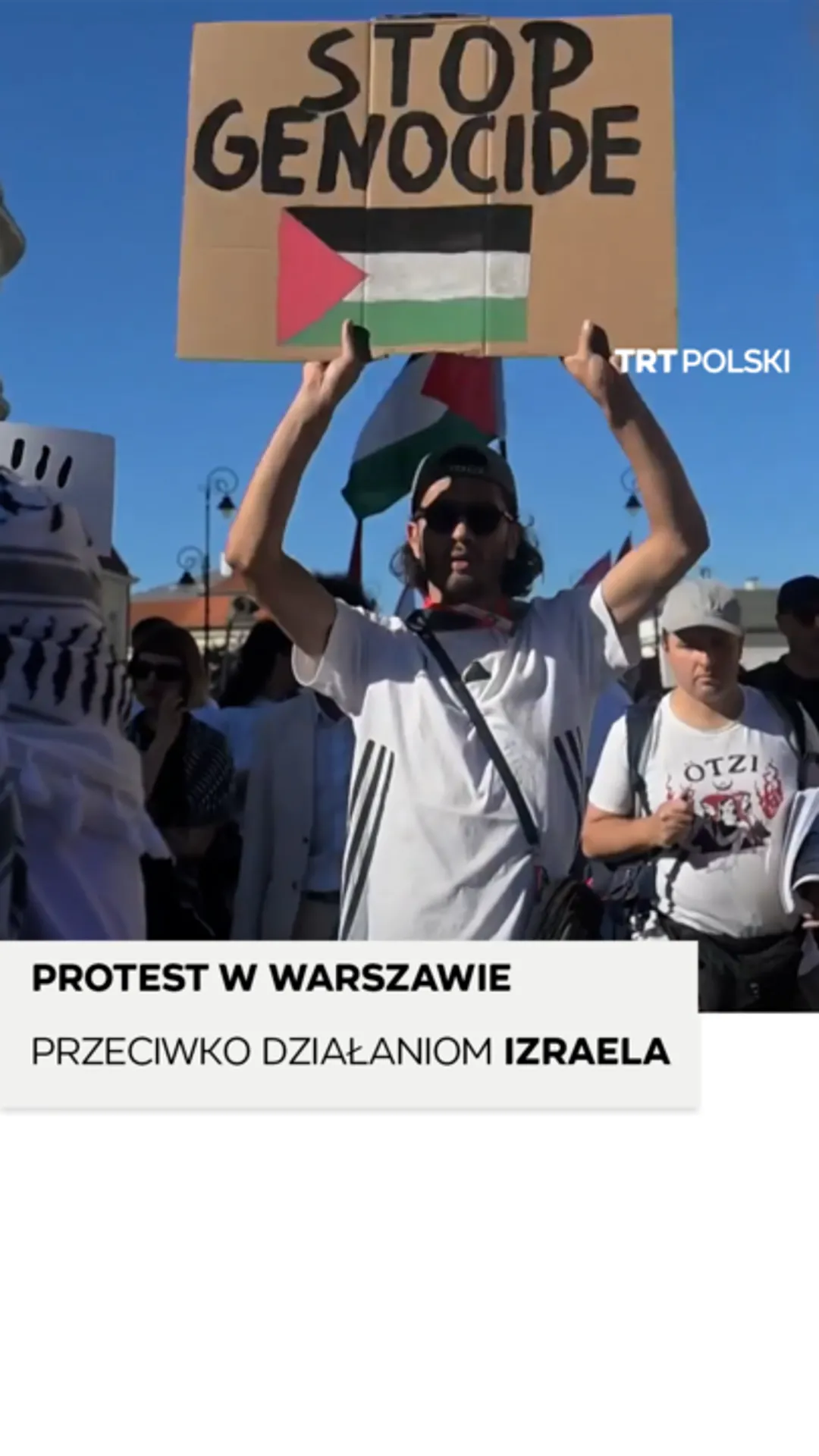 Demonstranci domagają się zdecydowanej reakcji polskiego rządu w związku z sytuacją w Gazie