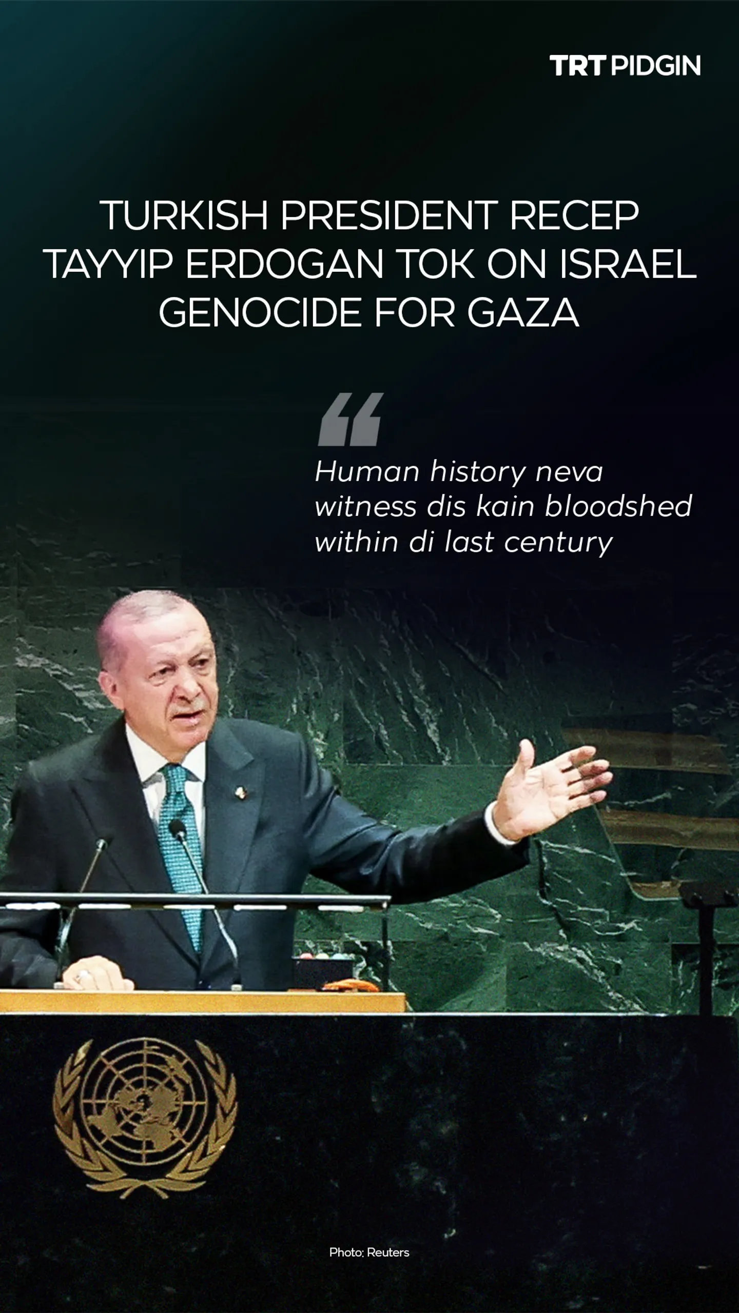 President Erdogan give powerful Gaza speech during UN meeting for America