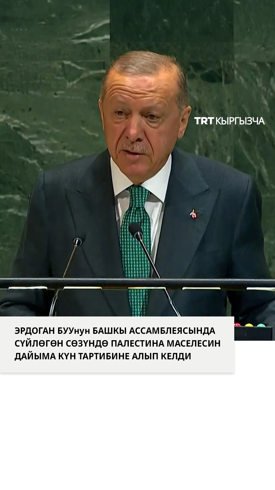Президент Эрдоган БУУда Палестинага басым жасады