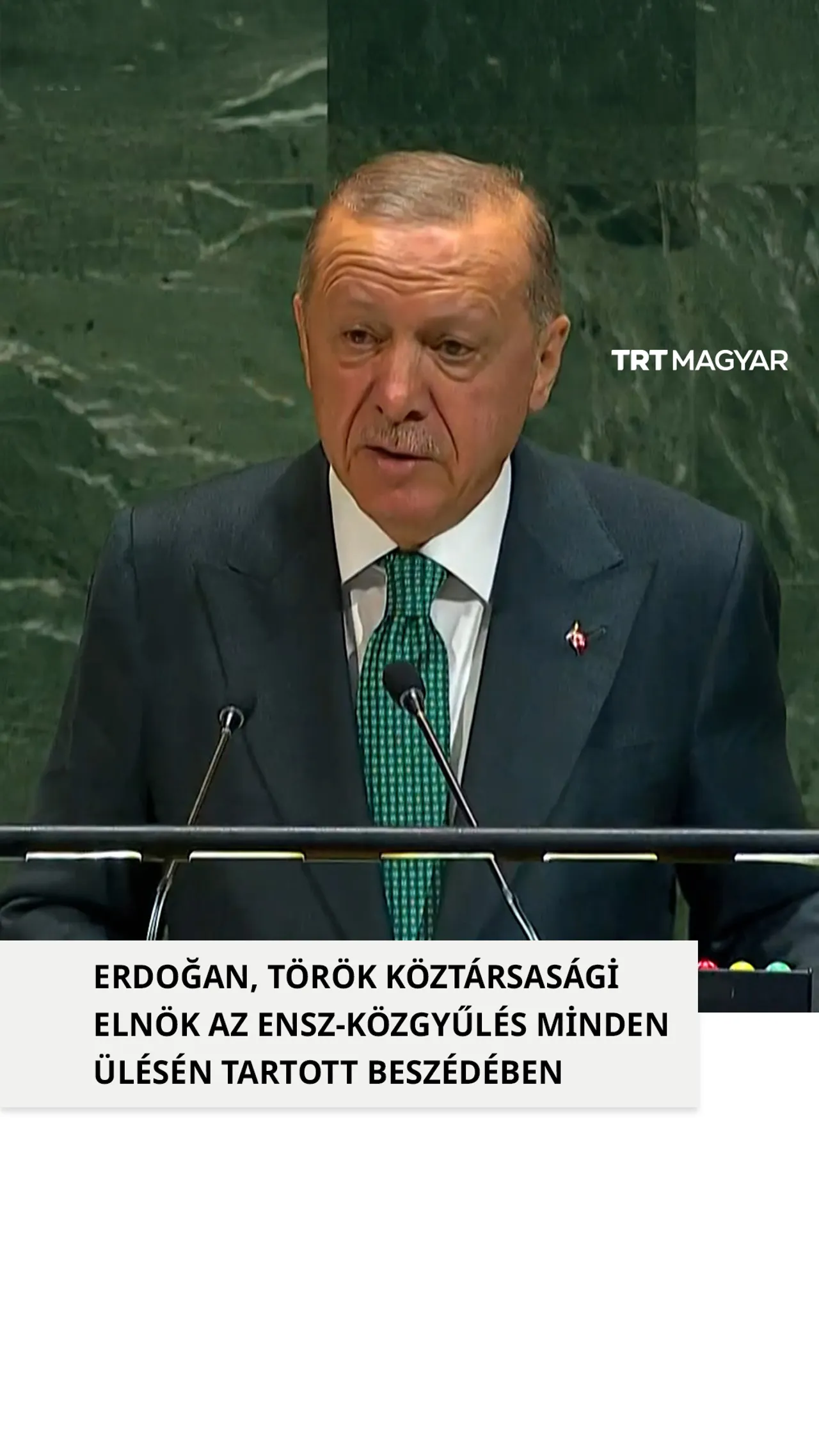 Erdoğan, török elnök a palesztin ügyről ejtett szót az ENSZ-közgyűlésen