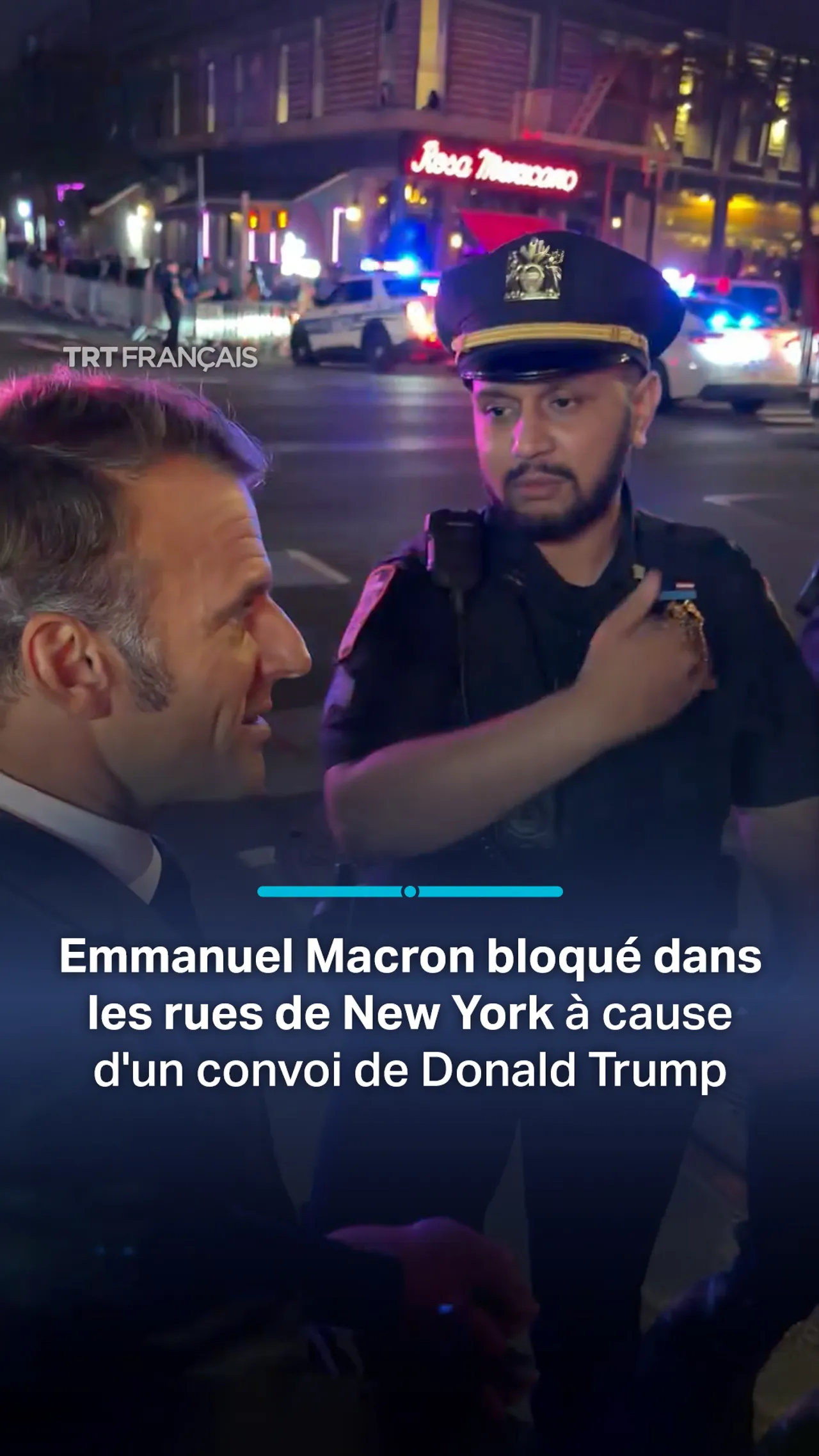 Macron bloqué dans les rues de New York à cause d’un convoi de Donald Trump