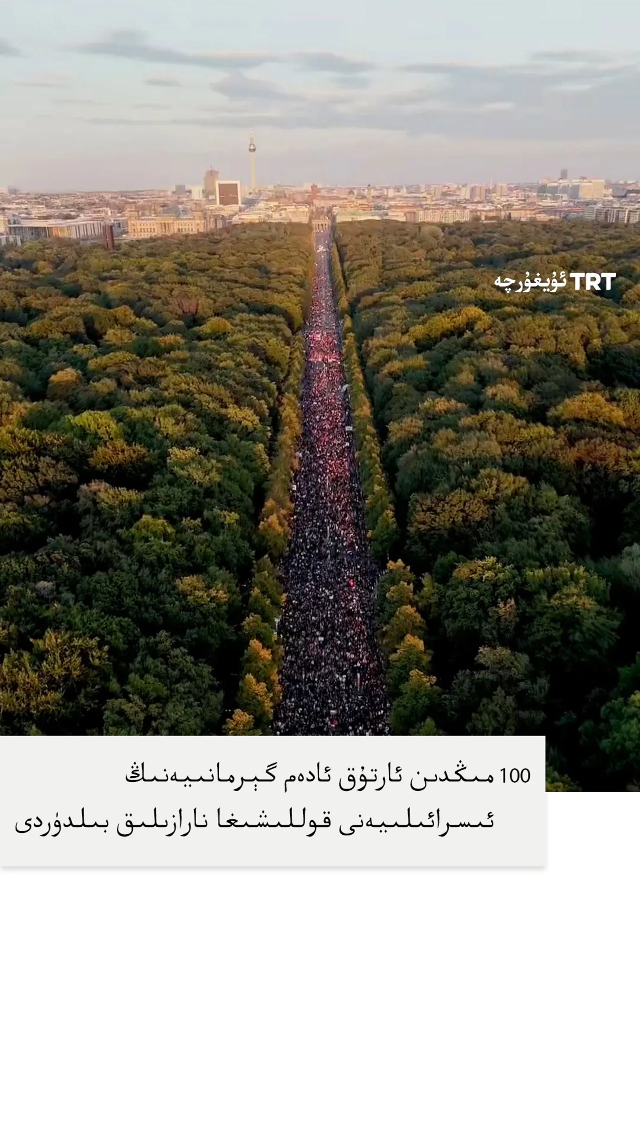 100 مىڭدىن ئارتۇق ئادەم گېرمانىيەنىڭ ئىسرائىلىيەنى قوللىشىغا نارازىلىق بىلدۈردى