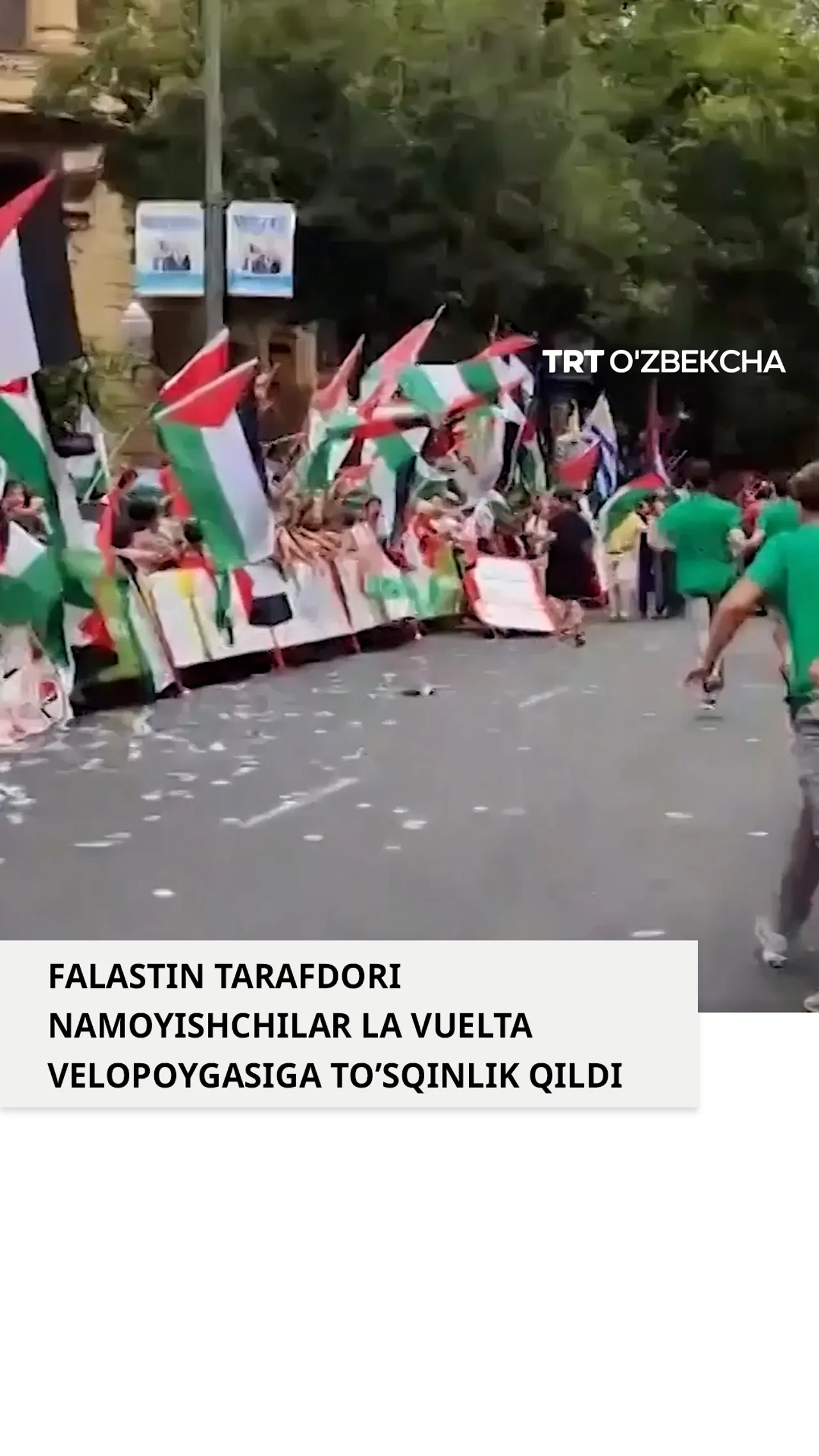 Ispaniyadagi velopoyga Falastin tarafdorlari tomonidan to‘xtatildi