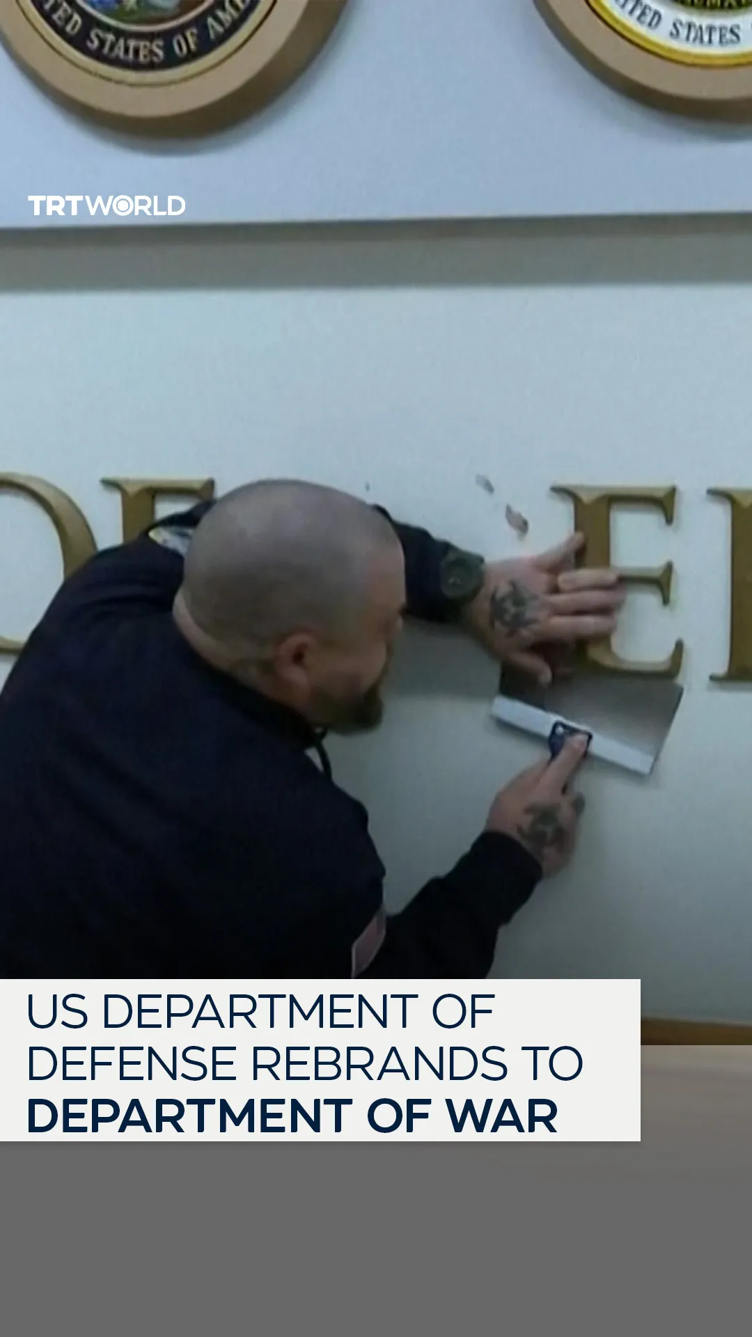 US Department of Defense changes its signs to Department of War