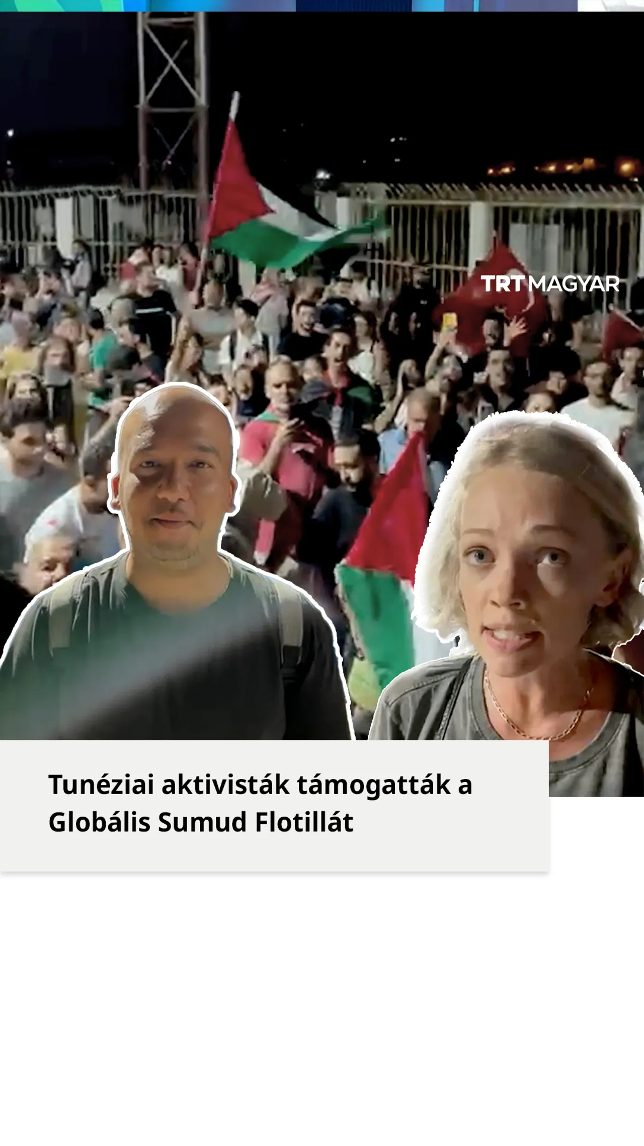 Tunéziai aktivisták támogatták a Globális Sumud Flotillát