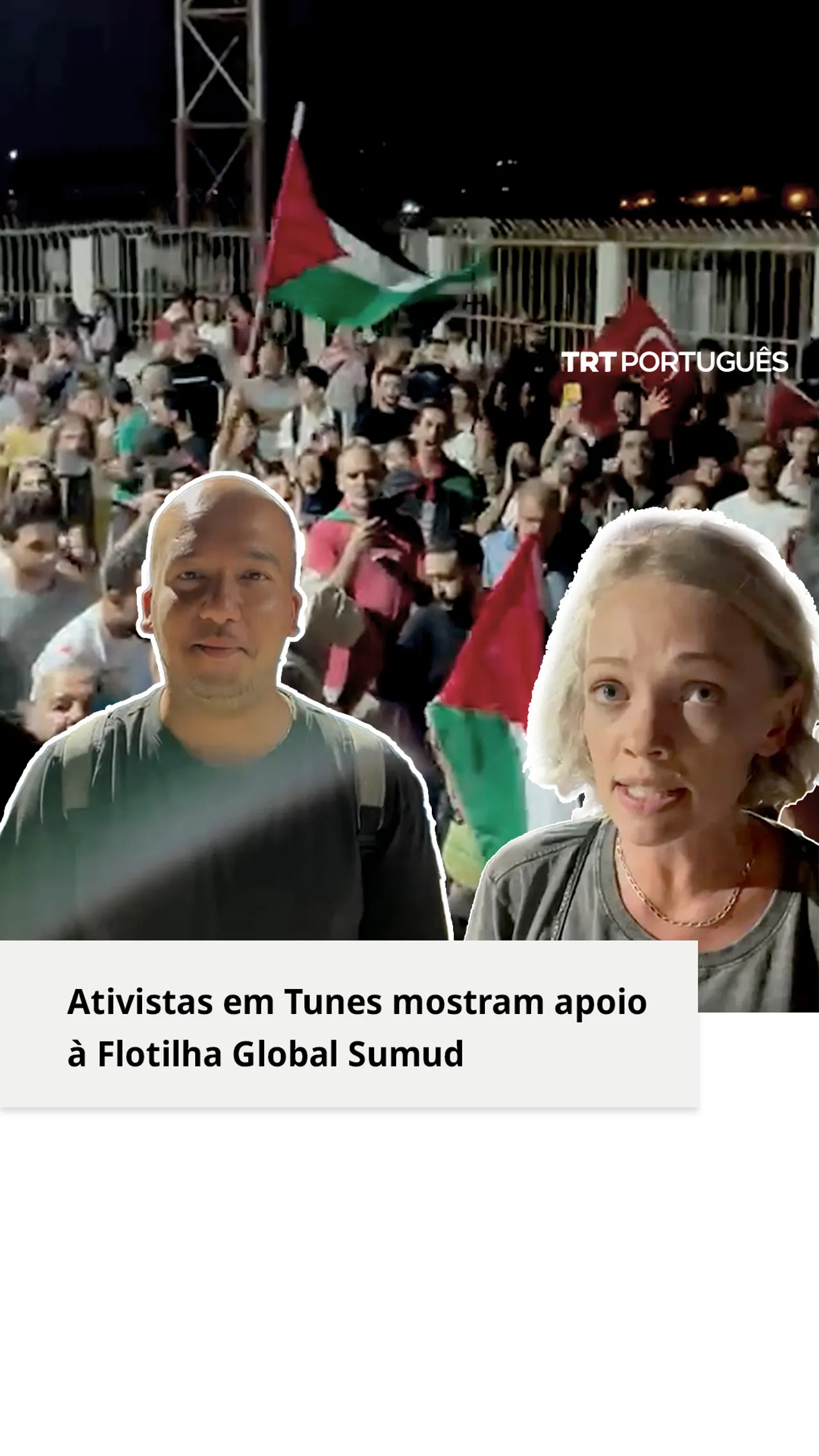 Ativistas em Tunes mostram apoio à Flotilha Global Sumud
