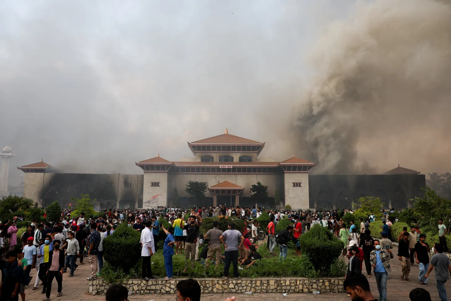 What prompted violent protests in Nepal?