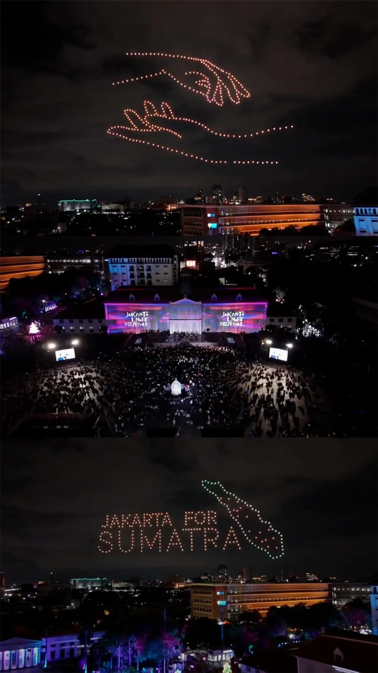 Pertunjukan drone 'Jakarta untuk Sumatera' warnai pergantian tahun 2026