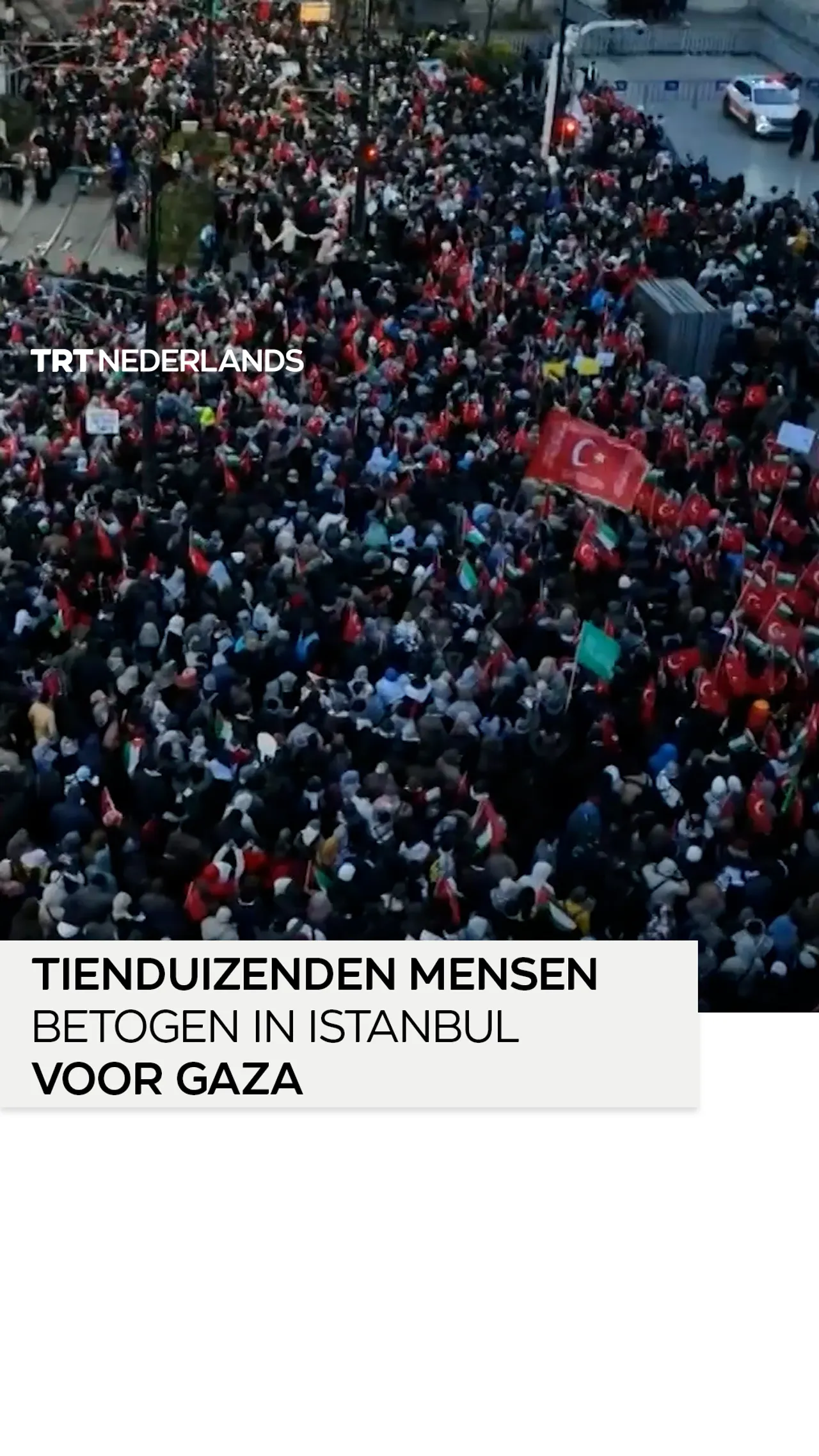 Tienduizenden mensen betogen op nieuwjaarsdag in Istanbul uit solidariteit met het Palestijnse Gaza