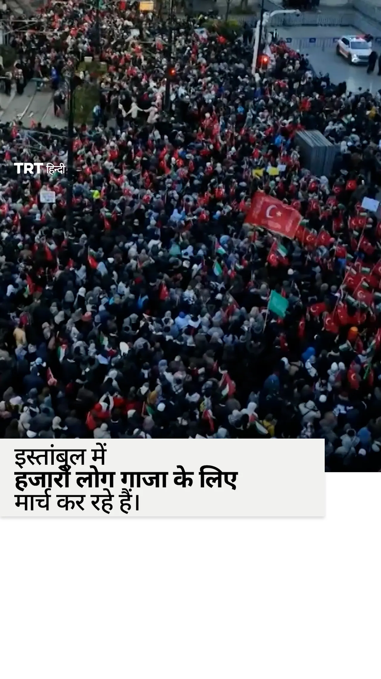 नव वर्ष के दिन हजारों लोग इस्तांबुल में फिलिस्तीन और गाजा के समर्थन में मार्च करते हैं।
