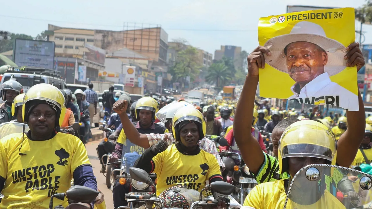 Uganda's Museveni holds final rally ahead of Thursday elections