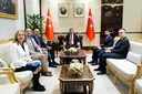 Turkish Vice President Cevdet Yilmaz receives US Envoy Tom Barrack in Ankara