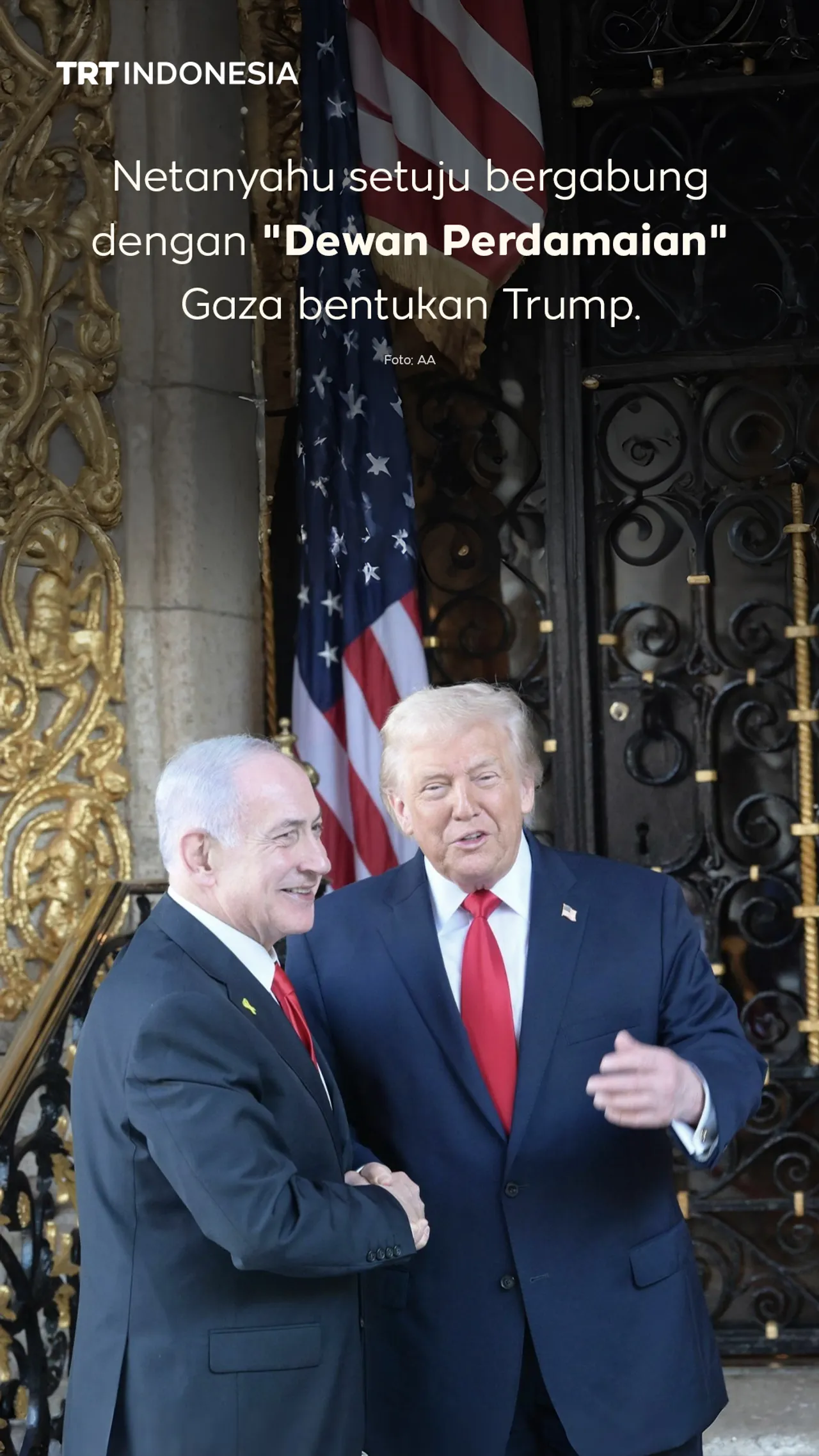 Netanyahu setuju untuk bergabung dengan Dewan Perdamaian Gaza bentukan Trump