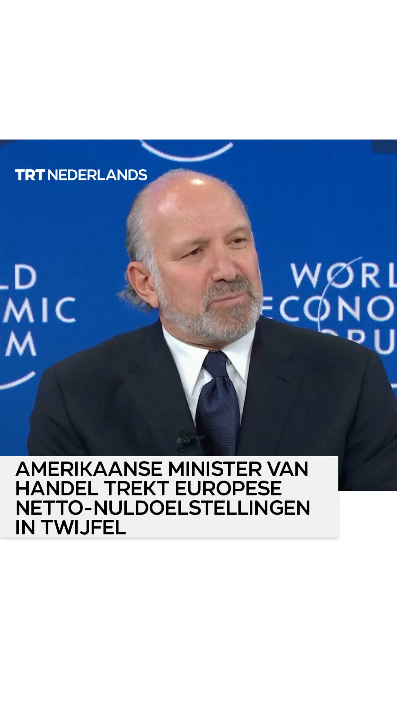 Amerikaanse minister van Handel trekt Europese netto-nuldoelstellingen in twijfel
