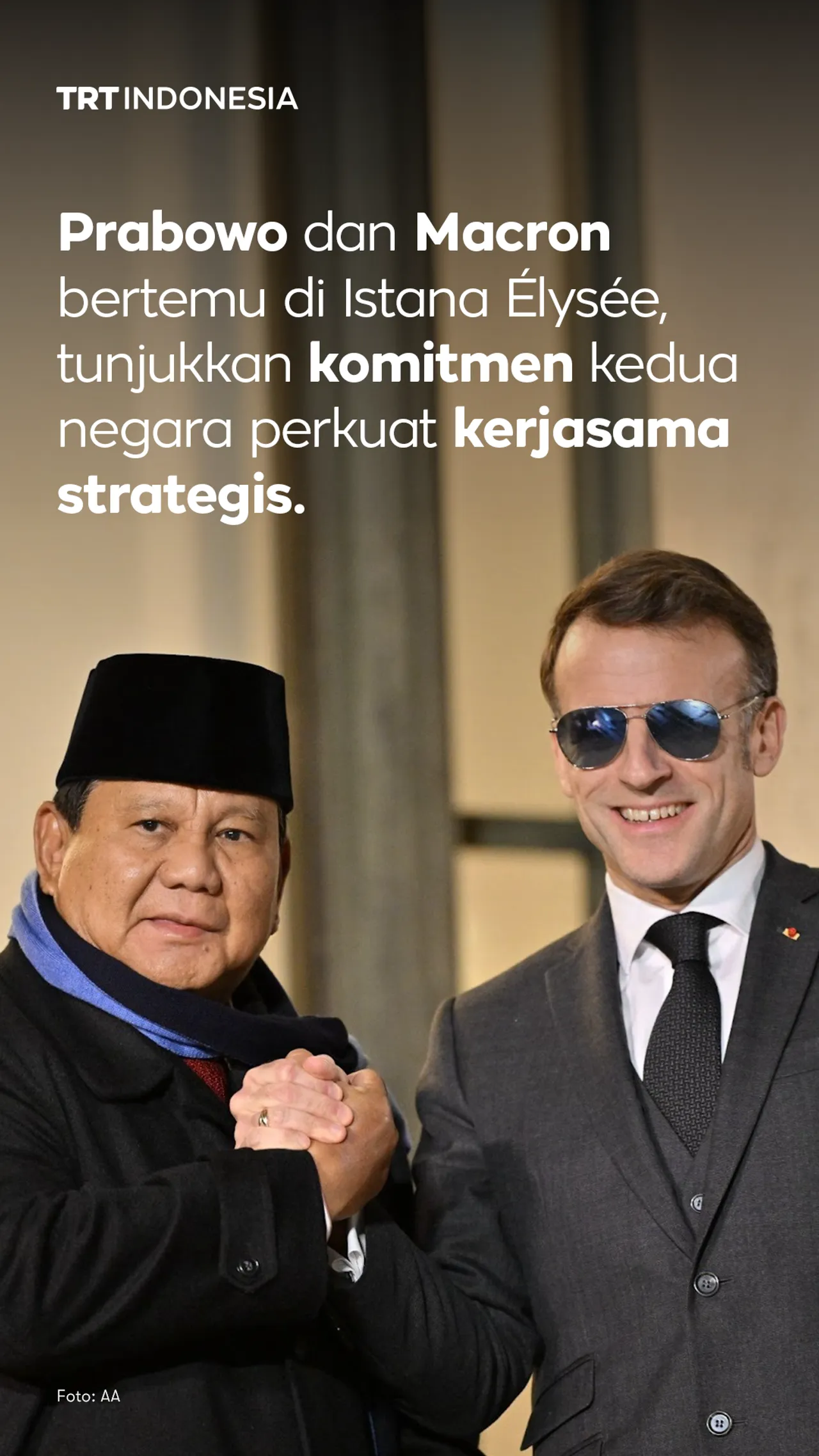 Prabowo dan Macron bertemu di Istana Élysée, Paris