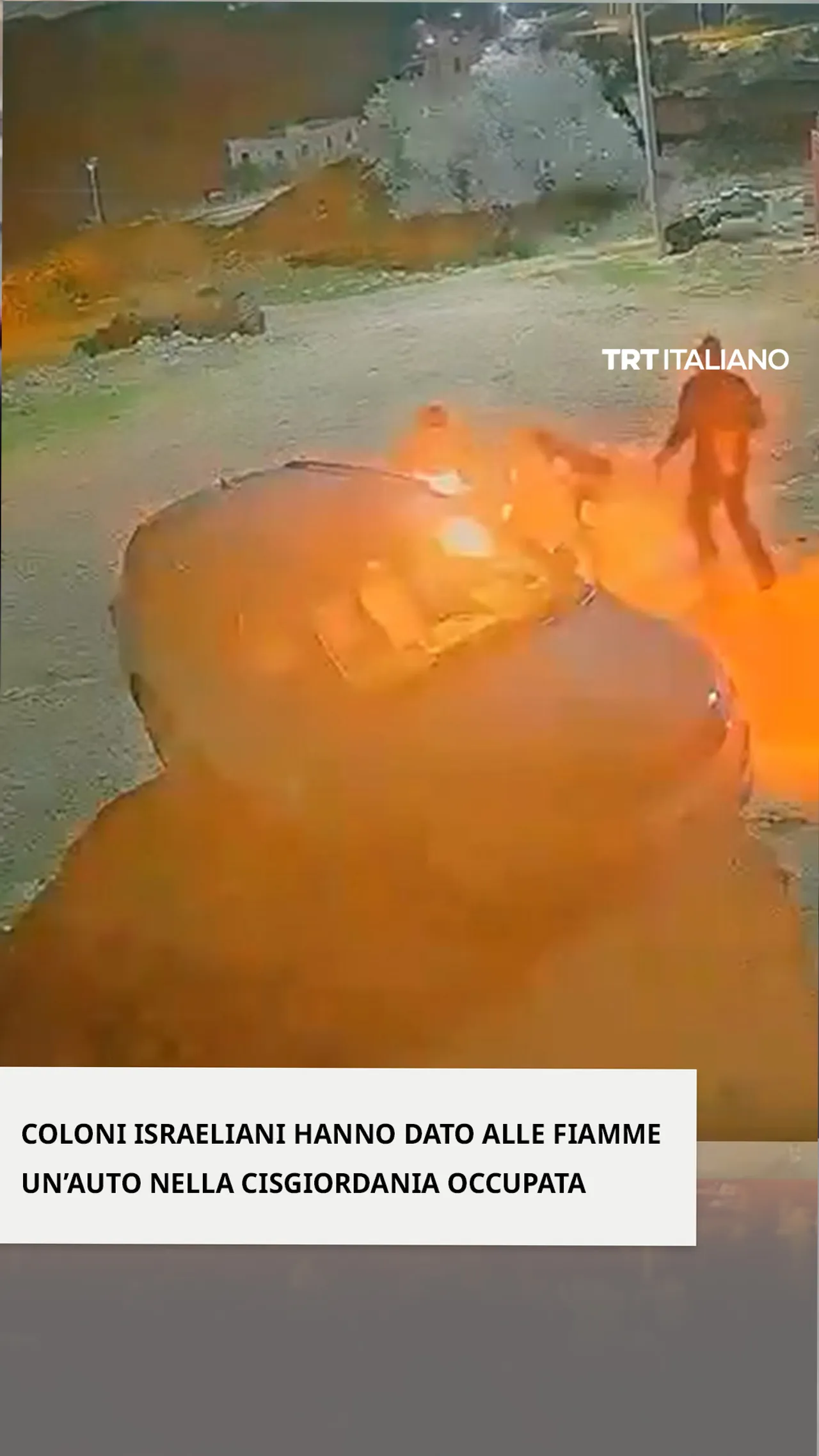 Coloni israeliani illegali hanno incendiato un veicolo nella Cisgiordania occupata