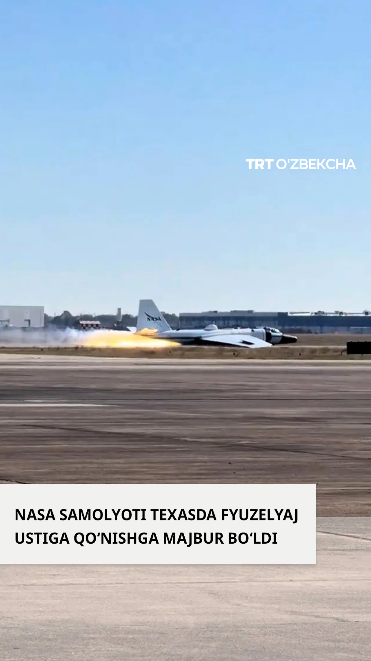 NASA samolyoti Texasda fyuzelyaj ustiga qo‘ndi