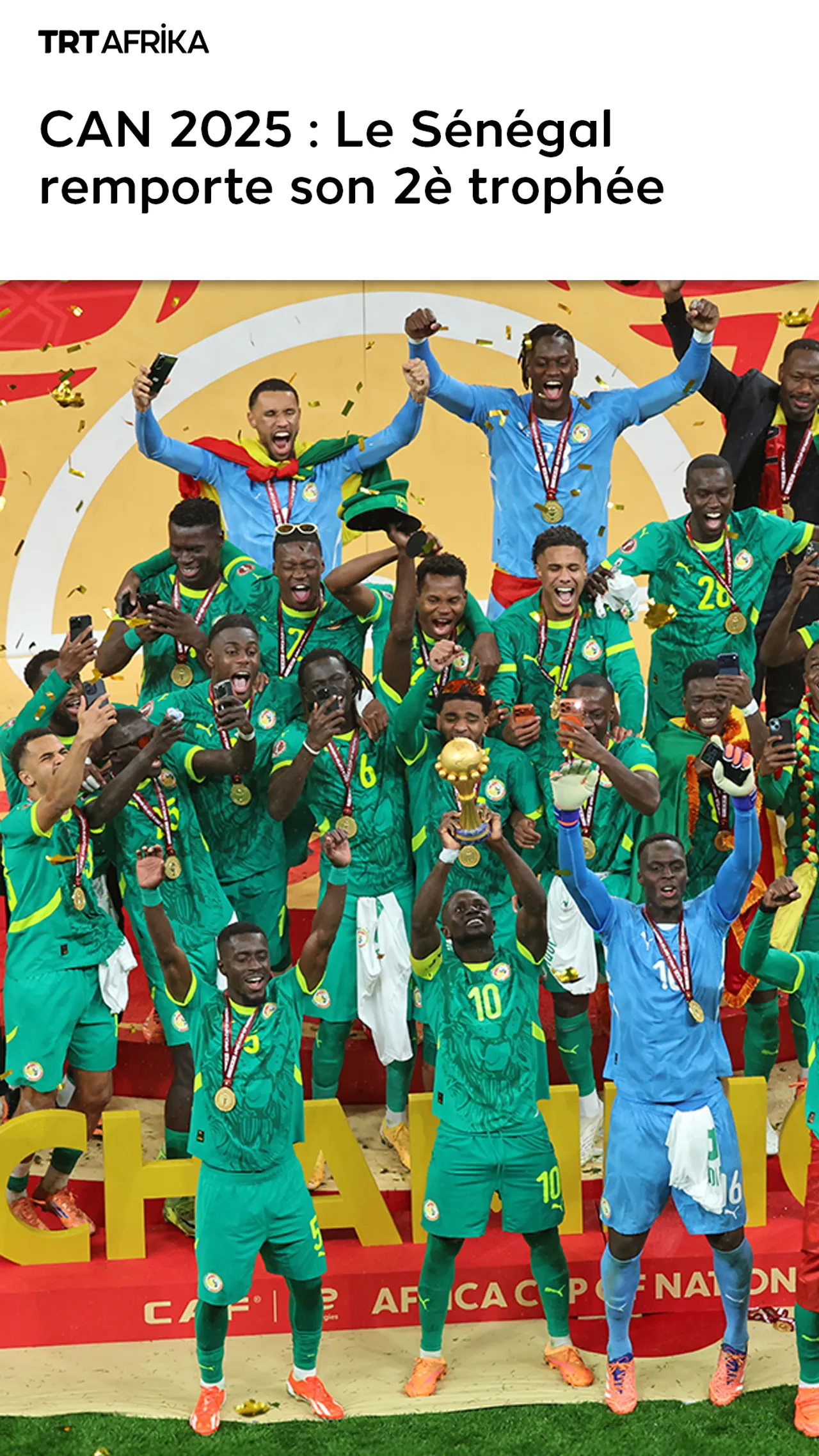 CAN 2025 : Le Sénégal remporte son 2è trophée
