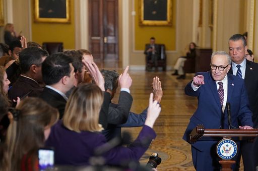 US Senate Minority leader Chuck Schumer speaks to reporters at the US Capitol in Washington, DC, on January 28, 2026.