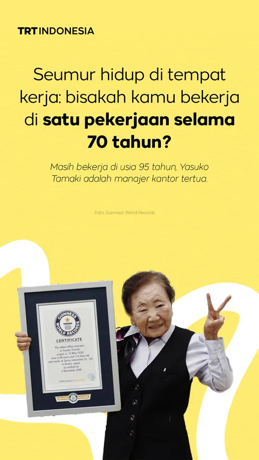 Yasuko Tamaki, manajer kantor tertua di dunia bekerja di satu perusahaan selama 70 tahun
