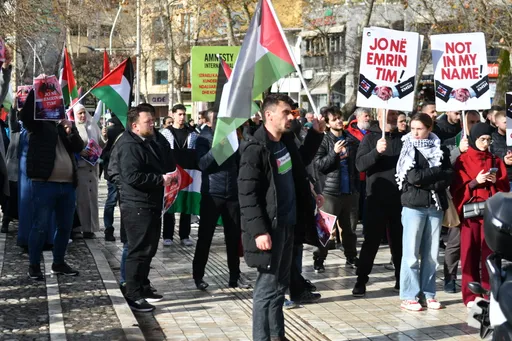 Протест за поддршка на Палестина во Тирана и револт поради посетата на Рама на Израел