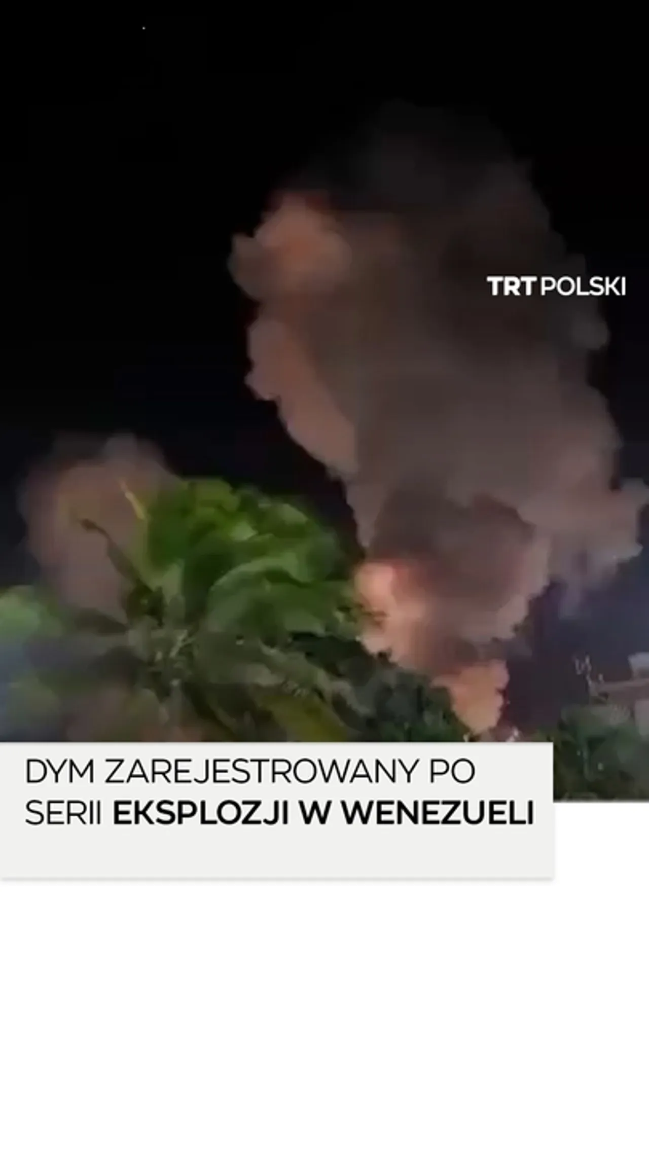 Dym zarejestrowany po serii eksplozji w Wenezueli