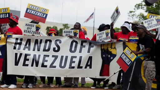 South Africans protest outside US embassy against military action in Venezuela
