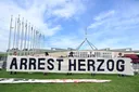 Hundreds rally outside Australian parliament against Israeli president’s visit