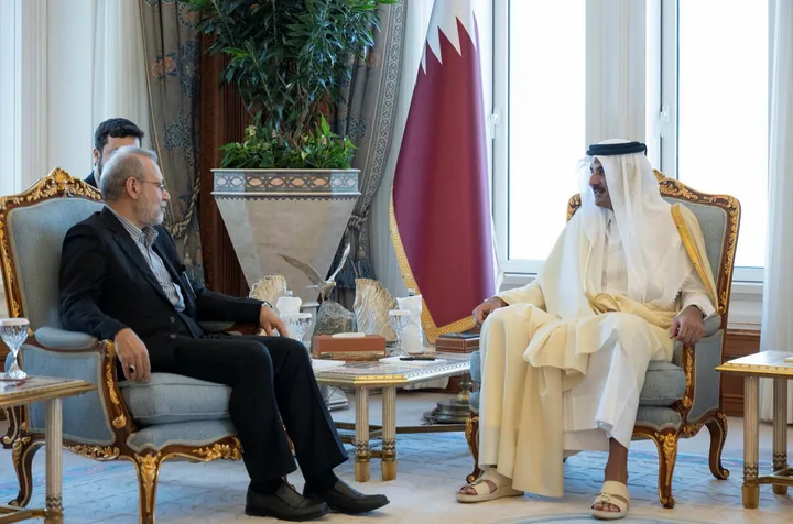 Qatar's Al Thani, Iran's Larijani review regional de-escalation efforts in Doha